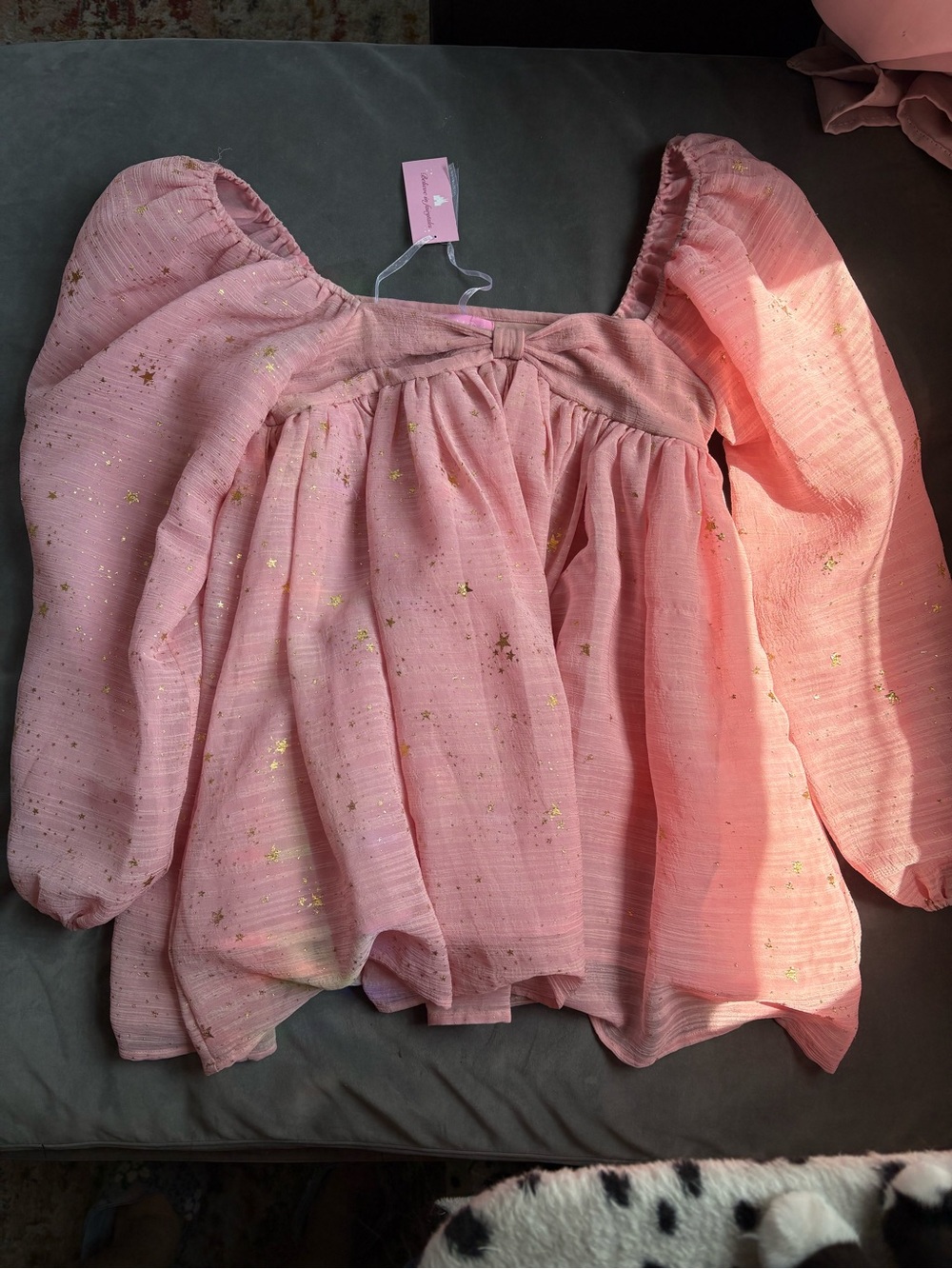 Fanciful Doll Soft Pink Star-Detail babydoll dress - Women's mini dress